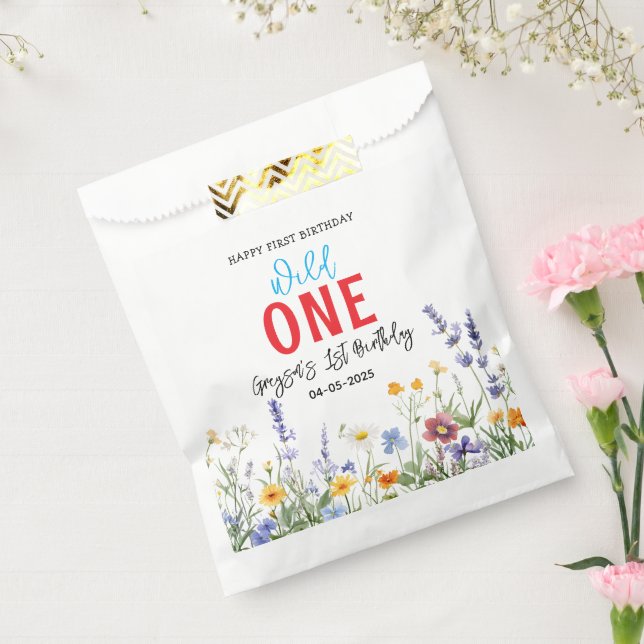 Sacolinha Festa de primeiro aniversario de Flores Selvagens (Selado)