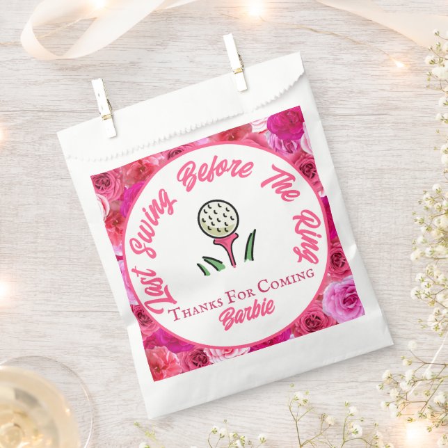 Sacolinha Festa de Solteira Chá de Noiva Golfe Floral Rosa (Cortado)