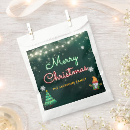 Sacolinha Festa Engraçado de Sinais de Natal Neon