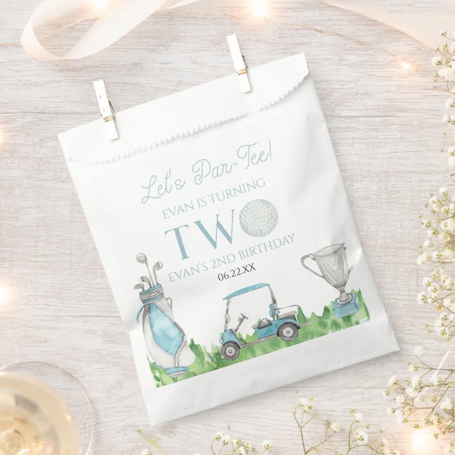 Sacolinha Festa vamos de segundo aniversário Azul Par-Tee (Cortado)