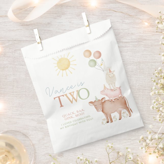 Sacolinha Festas de animais segundos aniversários de criação (Cortado)