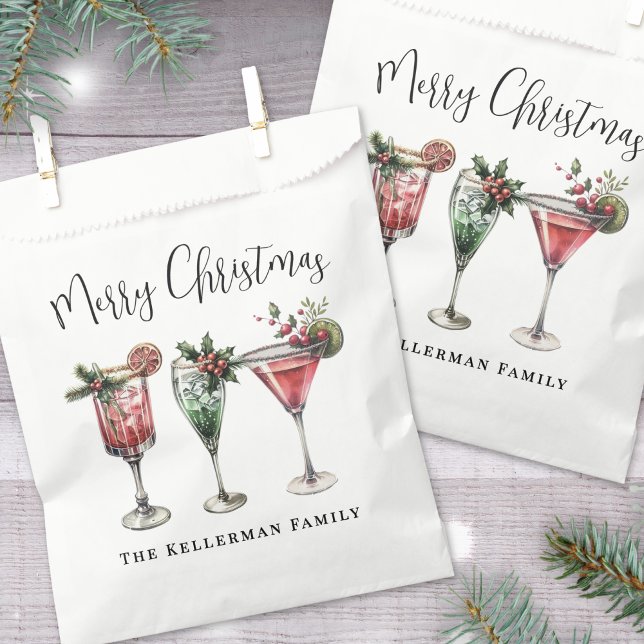 Sacolinha Festive Christmas (Festive Merry Christmas Cocktail Favor Bag)