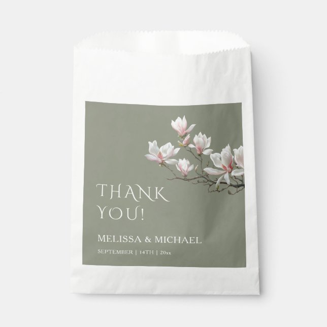 Sacolinha Fine Art Magnolia Wedding Thank You (Frente)