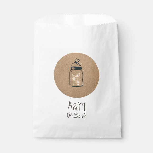Sacolinha Fireflies Mason Jar Rustic Wedding (Frente)