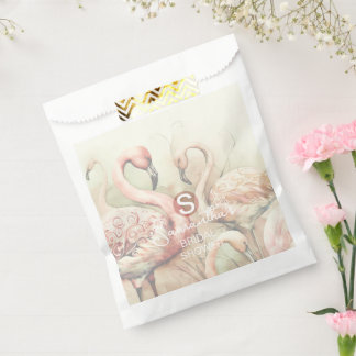Sacolinha Flamingo Tropical Monograma Chuva de Presentes Cas