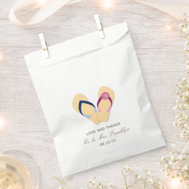 Sacolinha Flip Flops Beach Wedding Favor Bag (Cortado)