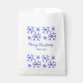 Sacolinha Flocos de neve brilhantes metálicos azuis Padrão d