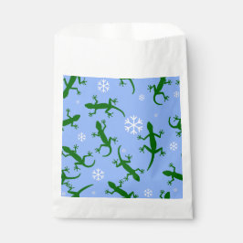 Sacolinha flocos de neve de natal azul