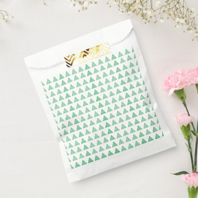 Sacolinha Flocos de neve verdes de Natal Estrelas Árvores, B (Selado)