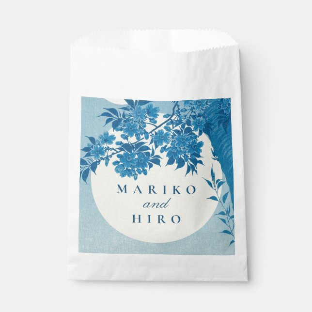 Sacolinha Flor Azul-Cereja Antiquado Japonês (Frente)