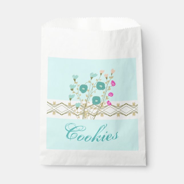 Sacolinha Flor com Blues e Rosa (Frente)