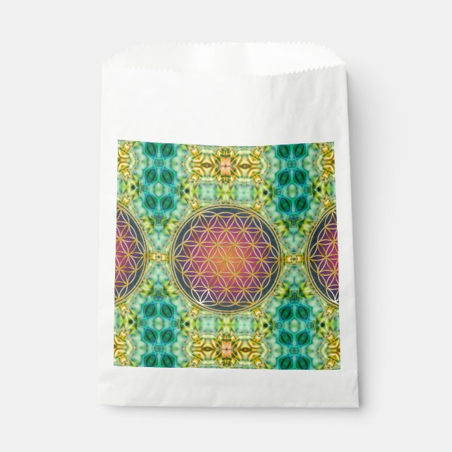 Sacolinha Flor Da Vida - Ouro - Frente 2 (Frente)