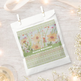 Sacolinha Flor De Aquarela Com Verde