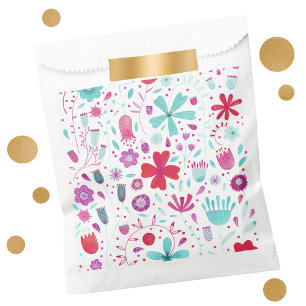 Sacolinha Flor Meadow Watercolor Teal