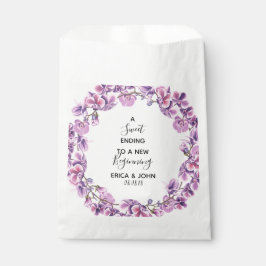Sacolinha Flor roxa Casamento Favor Bag Doce Final