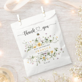 Sacolinha Flor Selvagem Bee Rustic Chá de fraldas Favor Bag