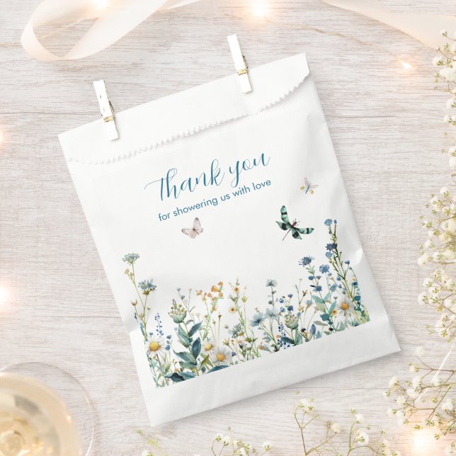 Sacolinha Flor silvestre azul e verde (Cortado)