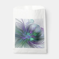 Flor Verde Roxo Moderna Abstrato de Arte Fractal
