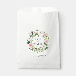 Sacolinha Florais Rosados | Agradecimento de Casamento Perso