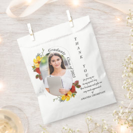 Sacolinha Floral Amarelo Vermelho Obrigado Presente Festa de