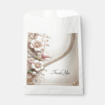 Floral and Pearl Embellishments Favor Bag