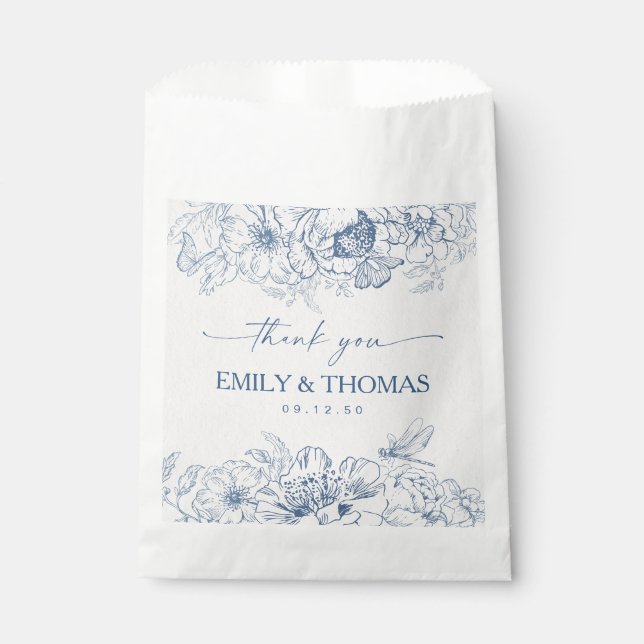 Sacolinha Floral Chinoiserie Bolsas Favoráveis (Frente)