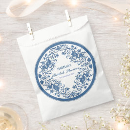 Sacolinha Floral Chinoiserie Victoriana Azul Elegante