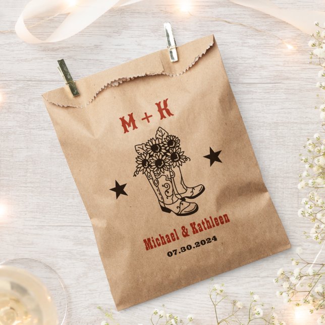 Sacolinha Floral Cowboy Boots West Country Rustic Weding (Cortado)