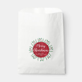 Sacolinha Floral de Cor Vermelha de Natal Personalizada