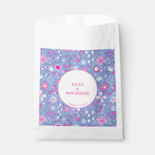 Sacolinha Floral de Flor Botânico Azul Peri bonito