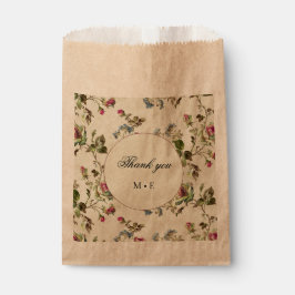 Sacolinha floral de jardim de rosa casamento vintage