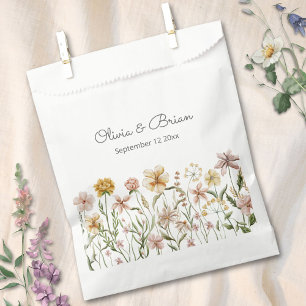 Sacolinha Floral de Prado de Flores Silvestres em Aquarela P