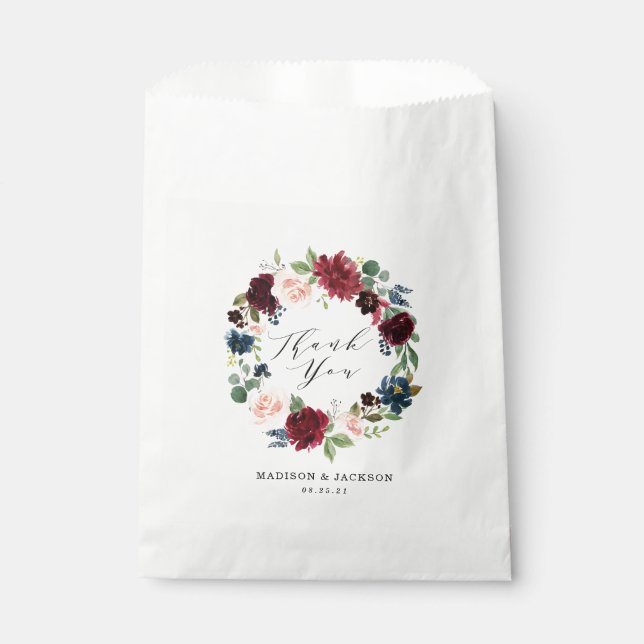 Sacolinha Floral Encantado | Agradecimento de Casamento Pers (Frente)