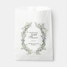 Floral Lush Wildflower Boho Chá de fraldas Obrigad