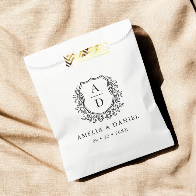 Sacolinha Floral Monograma White Crest Modern (Criador carregado)