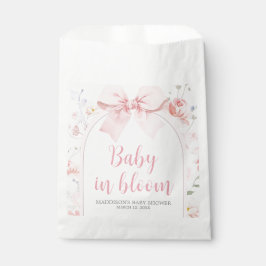 Sacolinha Floral Pink Bow Baby in Bloom Baby Shower