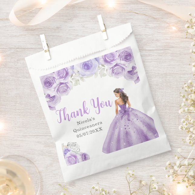 Sacolinha Floral Princess in Dusty Purple Dress Quinceanera (Cortado)