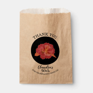 Sacolinha Floral Rosa Tropical em Preto Obrigada