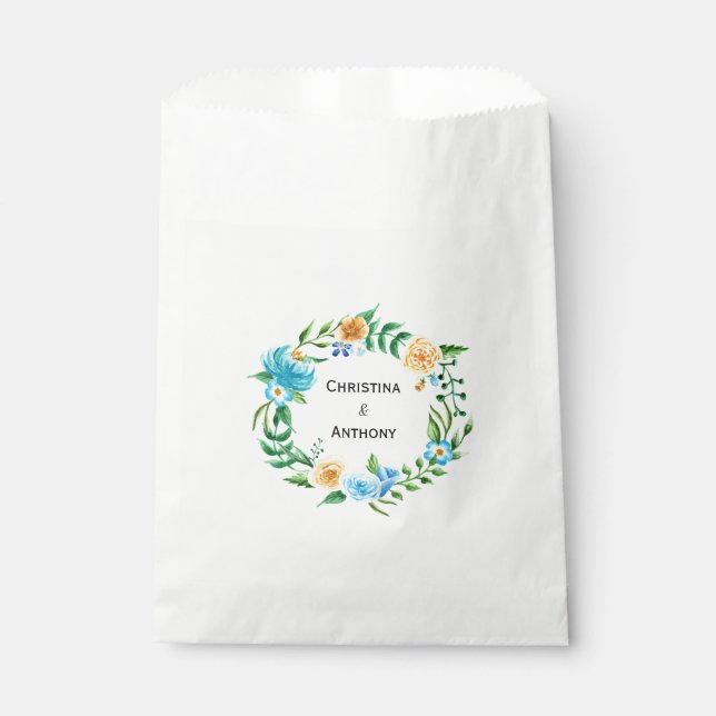 Sacolinha Floral Wreath | Casamento Personalizado (Frente)