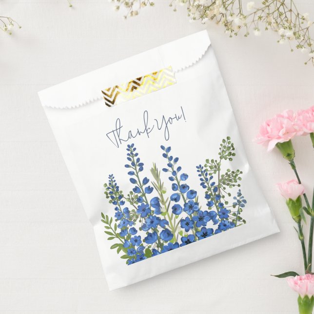 Sacolinha Flores Azuis de Delfinium - Obrigado (Selado)