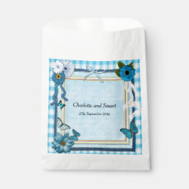 Sacolinha Flores Azuis e Borboletas