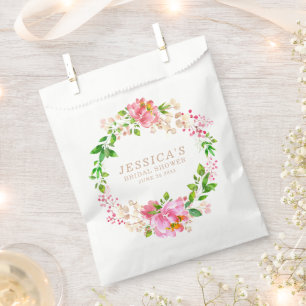 Sacolinha Flores de Aquarela Rosa Chás de Cerveja Personaliz