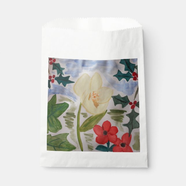 Sacolinha Flores de inverno e Holly (Frente)