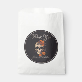 Sacolinha Flores Laranja Elegantes Obrigado Casamento