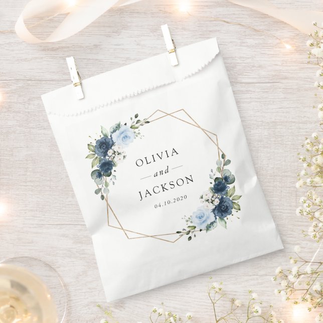 Sacolinha Flores marinhos, Flores Azuis, Boho, Casamento Flo (Cortado)