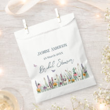 Flores selvagens e borboletas chá de panela favor