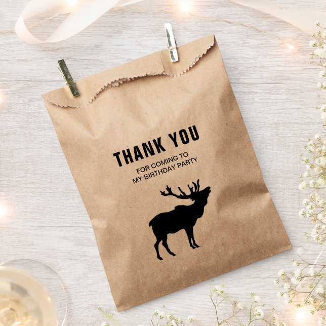 Sacolinha Floresta de Veados Selvagens Obrigado Festa de Ani (Cortado)