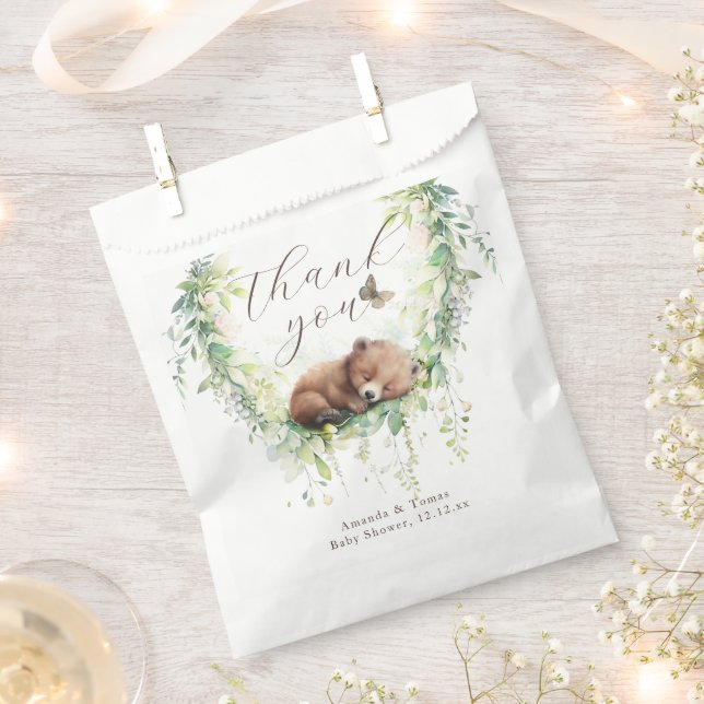 Sacolinha Floresta Florestal Chá de Bebê Verde (Cortado)