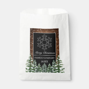 Sacolinha Floresta Neve Negra Floresta Feliz Floco de Neve d
