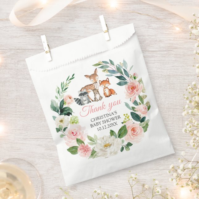 Sacolinha Florestas De Madeira E Flores Rosa Favorecem O Chá (Cortado)